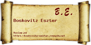 Boskovitz Eszter névjegykártya